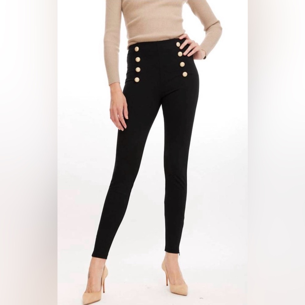 GENERATION LOVE New Black Deniz pointe button leggings size Large